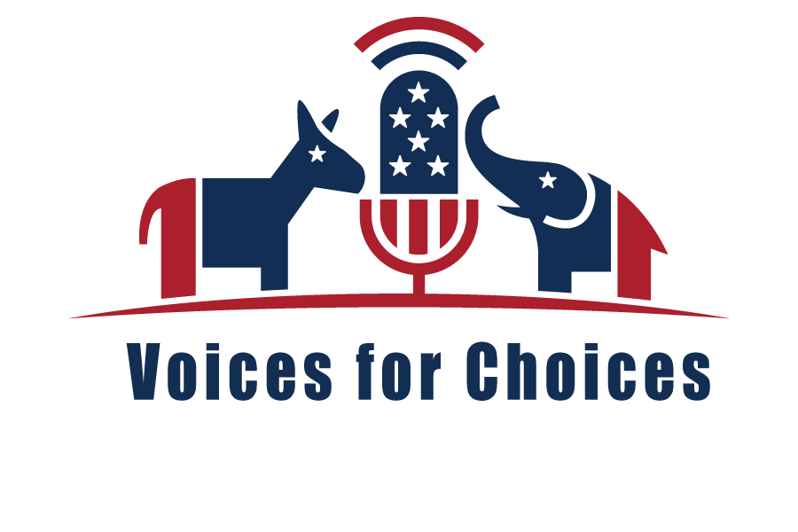 donkey and elephant icons at microphone